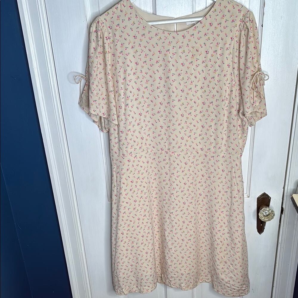 Madewell Tie-Sleeve Retro Floral Dress in Dutch Dandelions W1361 Sz 14 - Picture 5 of 13